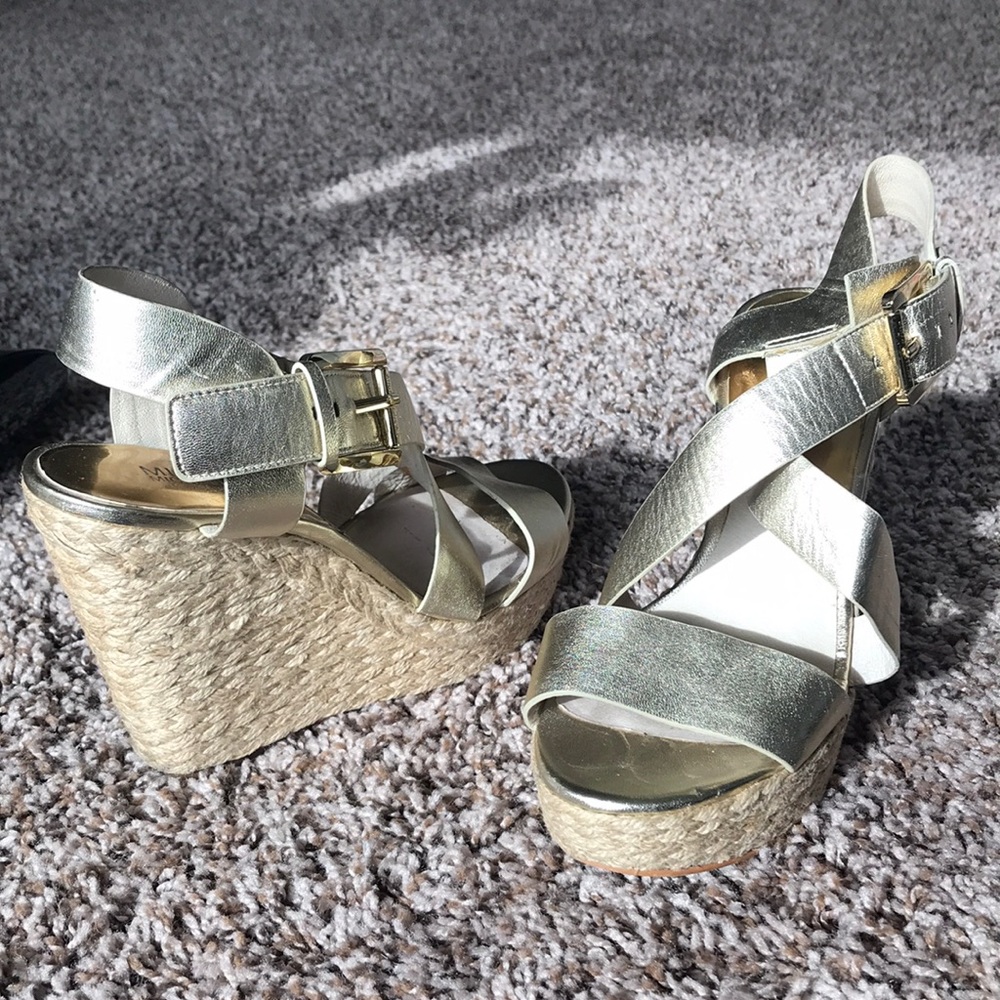 Gold wedges, in good condition, worn a handful of times.